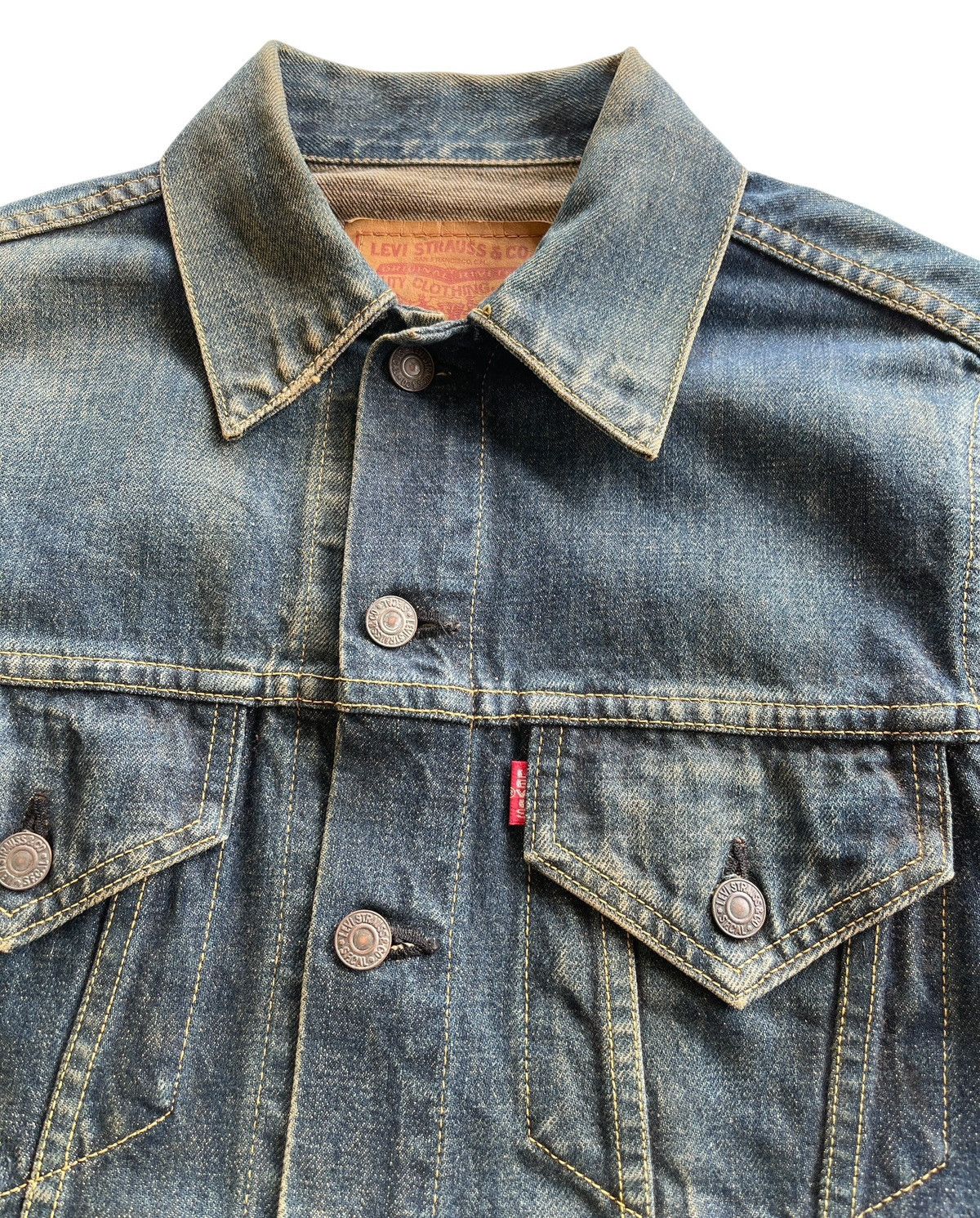 Levi's Vintage Clothing Vintage Levis Big E Lot 71557 Denim Trucker Jacket Size US S / EU 44-46 / 1 - 19 Thumbnail