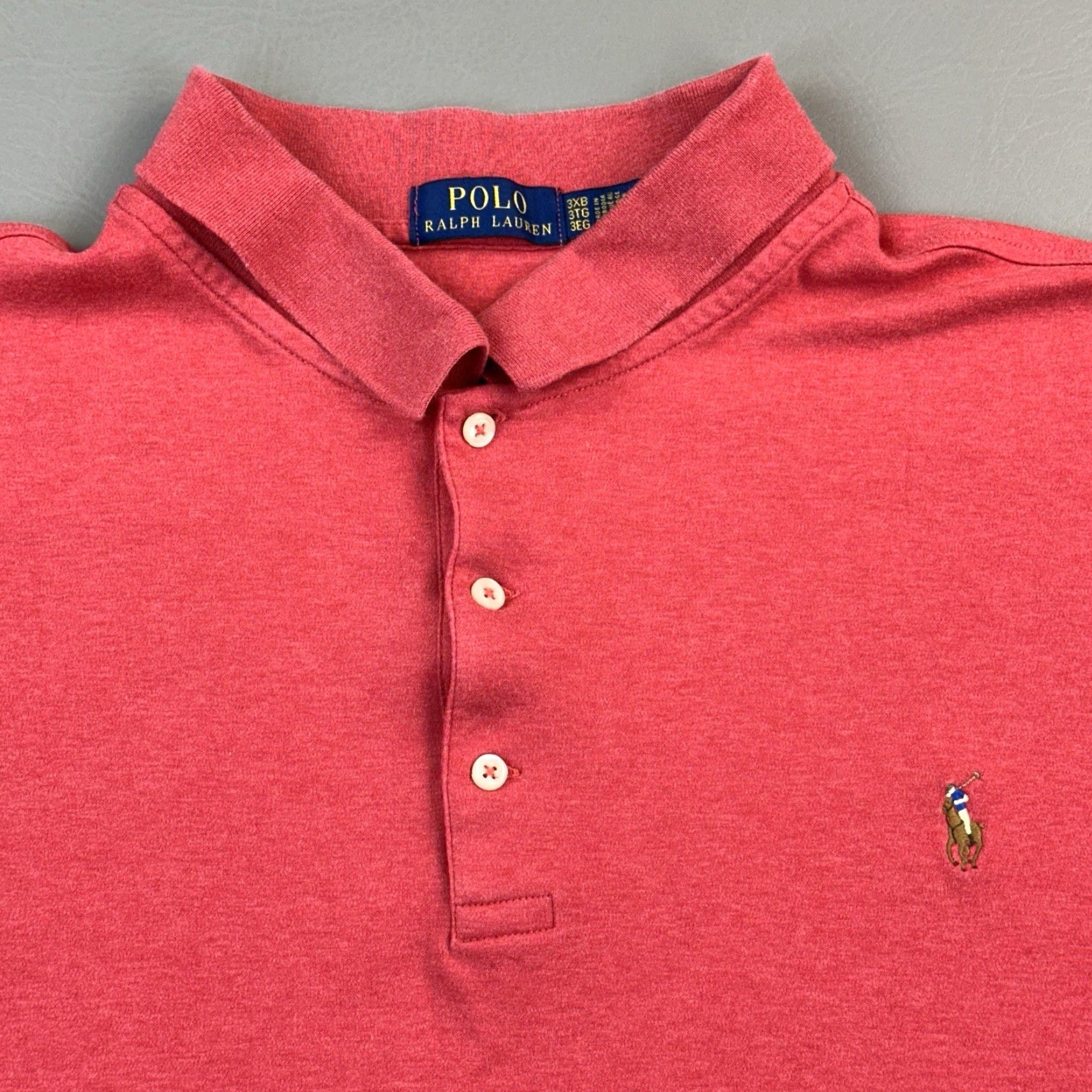 Polo Ralph Lauren Polo Ralph Lauren Shirt Mens Big & Tall 3XB Classic Fit Short Sleeve Preppy Red Cotton Knit Logo Deer Outdoor 90s? Size US XXL / EU 58 / 5 - 2 Thumbnail