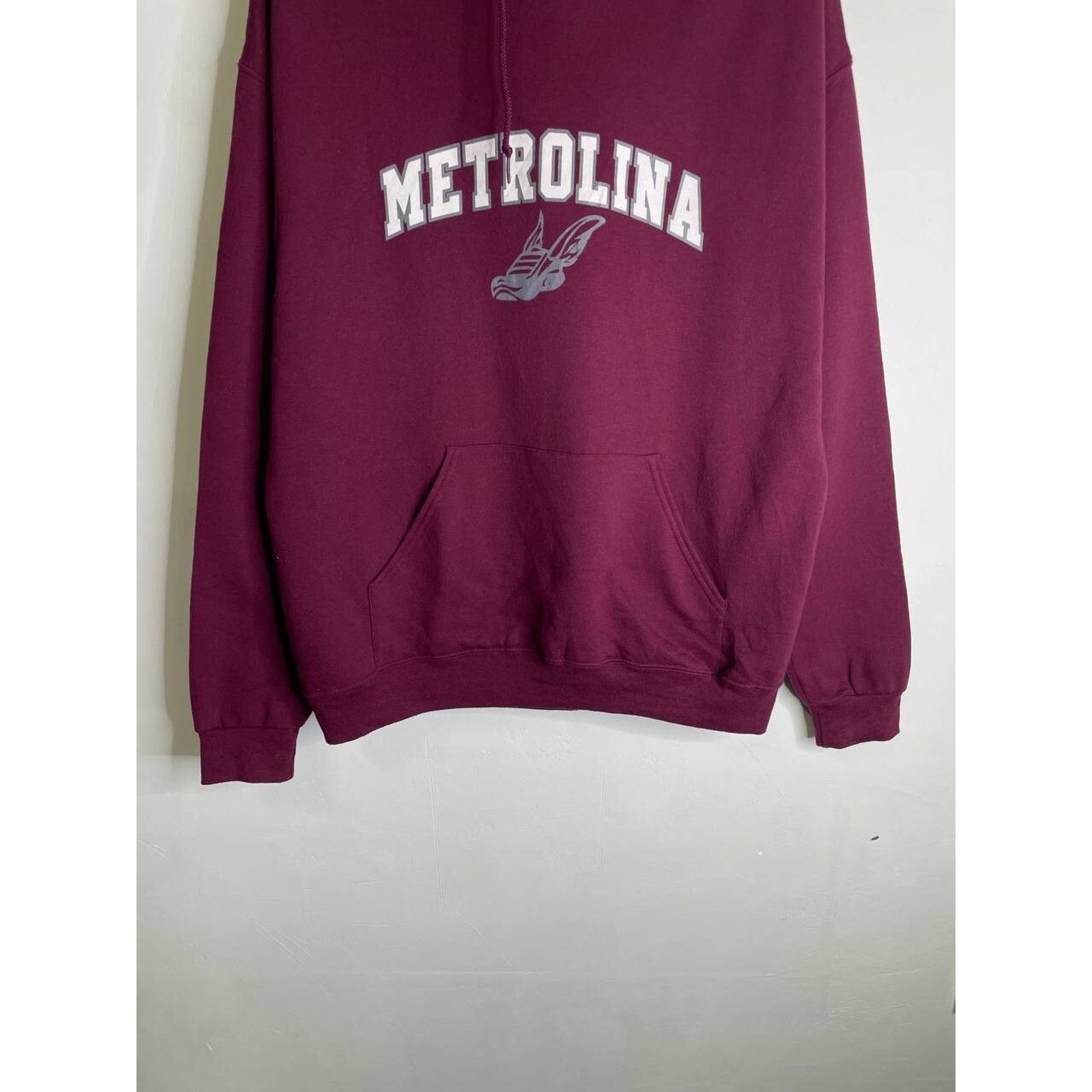Jerzees Vintage Metrolina Maroon Hoodie L USA College Style Pullover Size US L / EU 52-54 / 3 - 3 Thumbnail