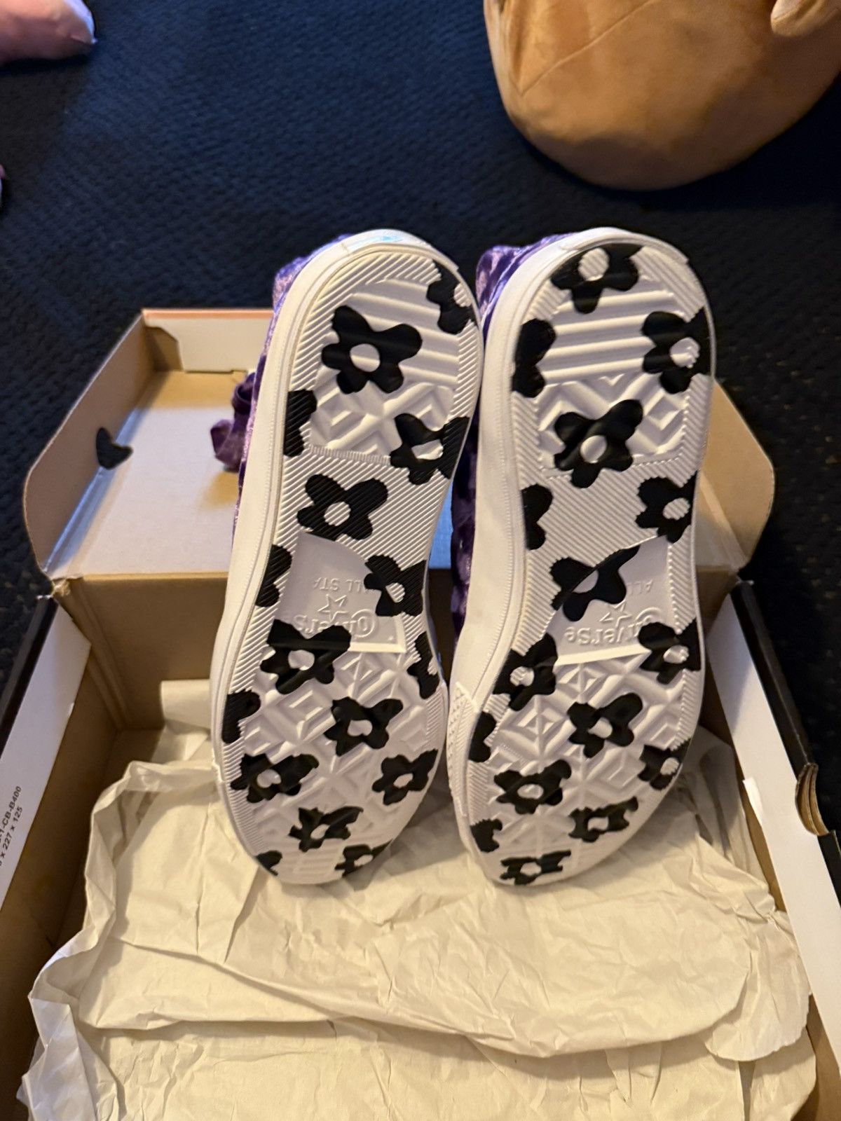 Converse × Golf le Fleur DEADSTOCK Chuck 70 High Purple Quilted Velvet Size US 10.5 / EU 43-44 - 3 Thumbnail