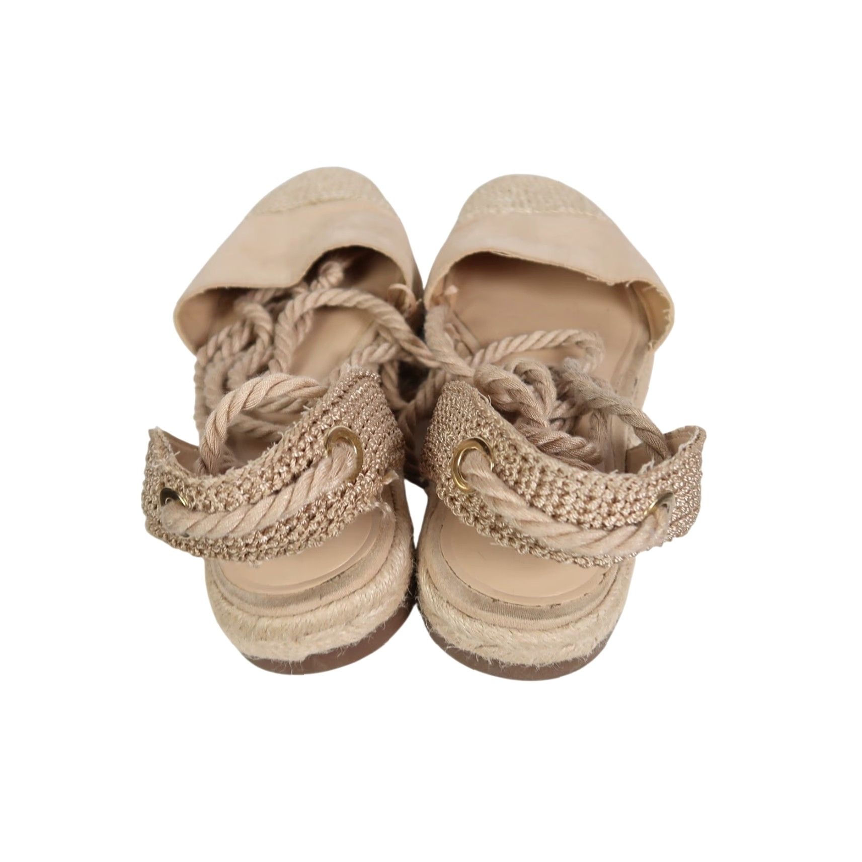 Zara ZARA Flat Women Espadrille Woven Lace-Up Rope Strap Cream Tan Linen 7 Womens Spring Summer Casual Flat Size US 7 / IT 37 - 5 Thumbnail