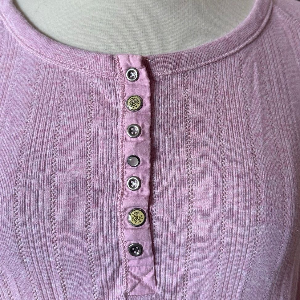 Faded Glory faded glory pink button detail long sleeve shirt Size L / US 10 / IT 46 - 2 Thumbnail
