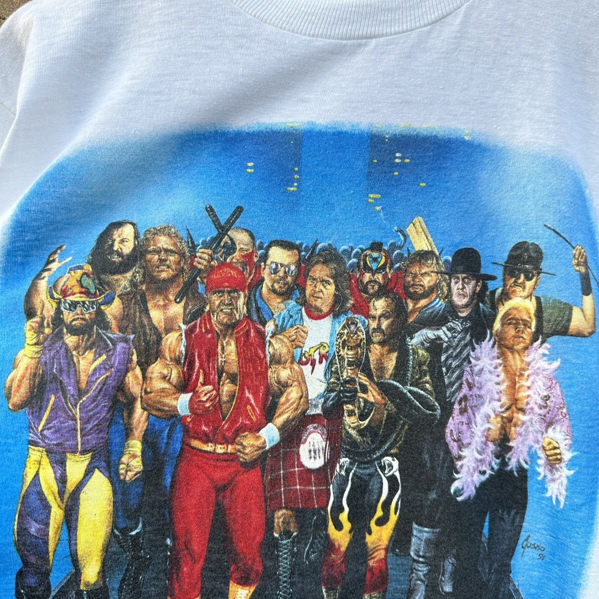 WWE Vintage 1992 European Rampage Wrestling T-Shirt WWE WWF Rare Size US S / EU 44-46 / 1 - 9 Thumbnail
