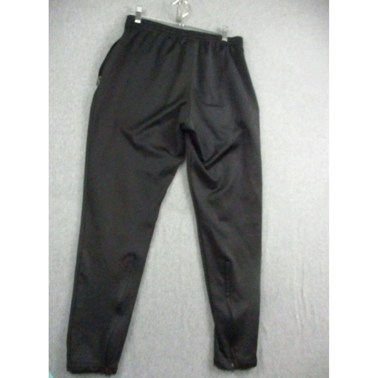 Adidas Adidas Track Pants Men L Black Zip Ankle Trico Drawstring Pockets Size US 33 - 4 Thumbnail