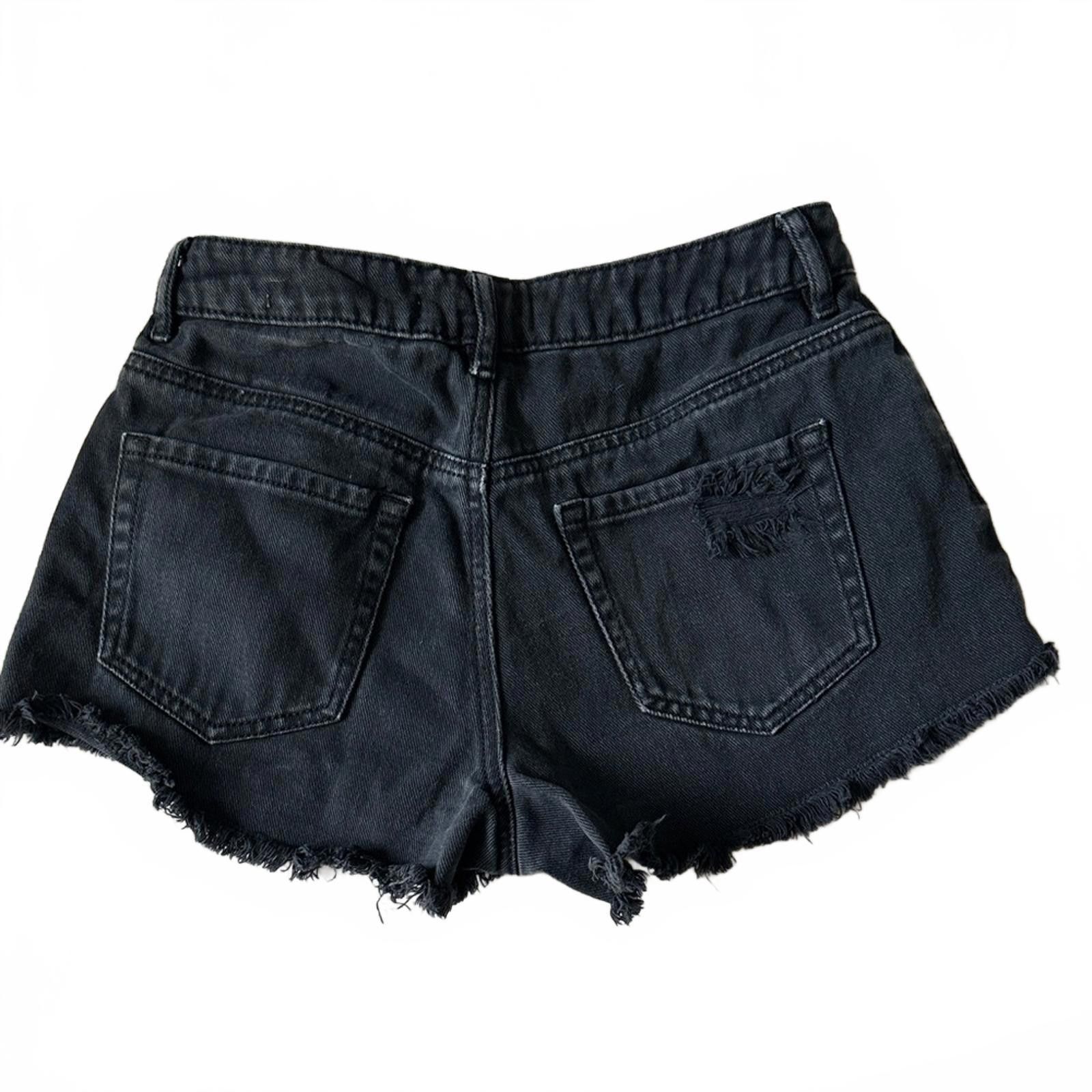 Pacsun PACSUN Black Distressed Denim Shorts Size 25 Size 32" / US 10 / IT 46 - 2 Thumbnail