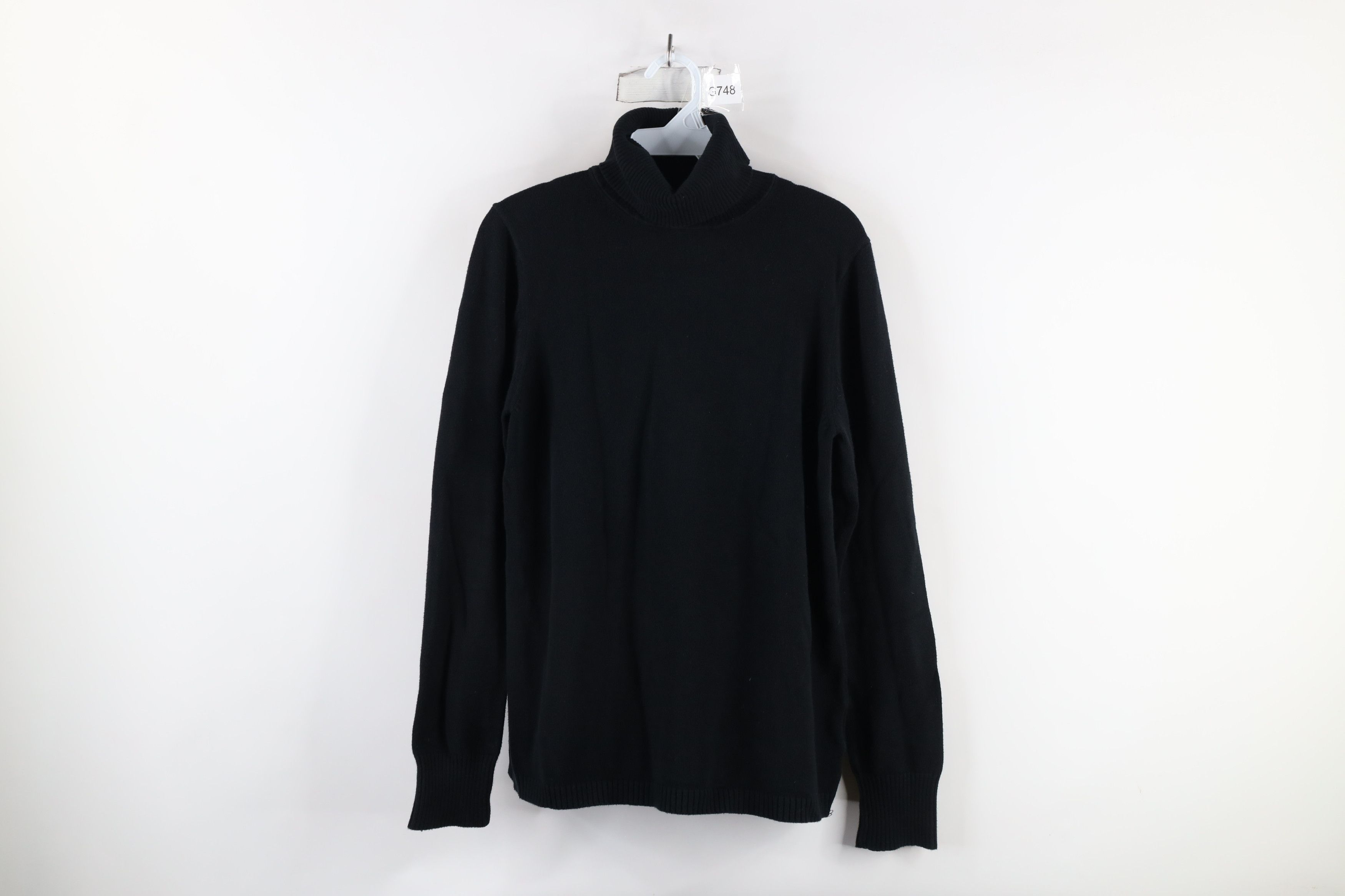Vintage Gap Cotton Ribbed Knit Turtleneck Sweater Black