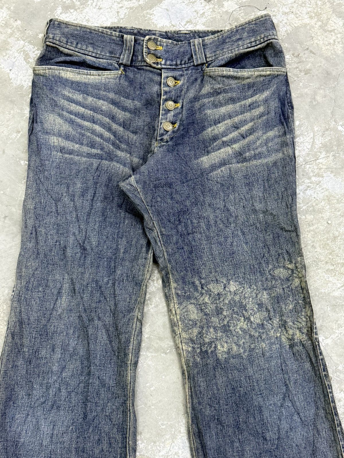 Tornado Mart Tornado Mart Flared Faded Washed Denim Pants W32 Size US 32 / EU 48 - 3 Thumbnail