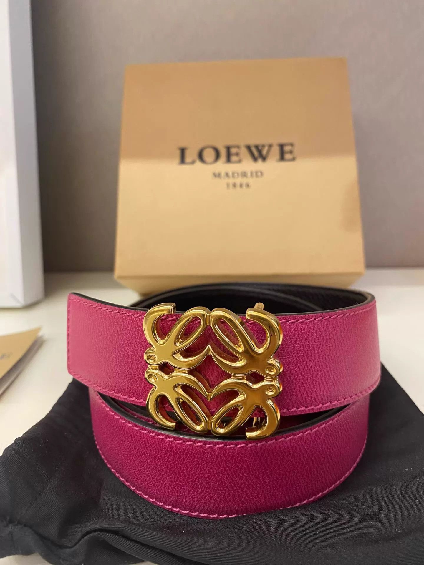 Loewe Loewe Double Sided Gold Buckle Belt 97x3 Good Size ONE SIZE - 2 Thumbnail