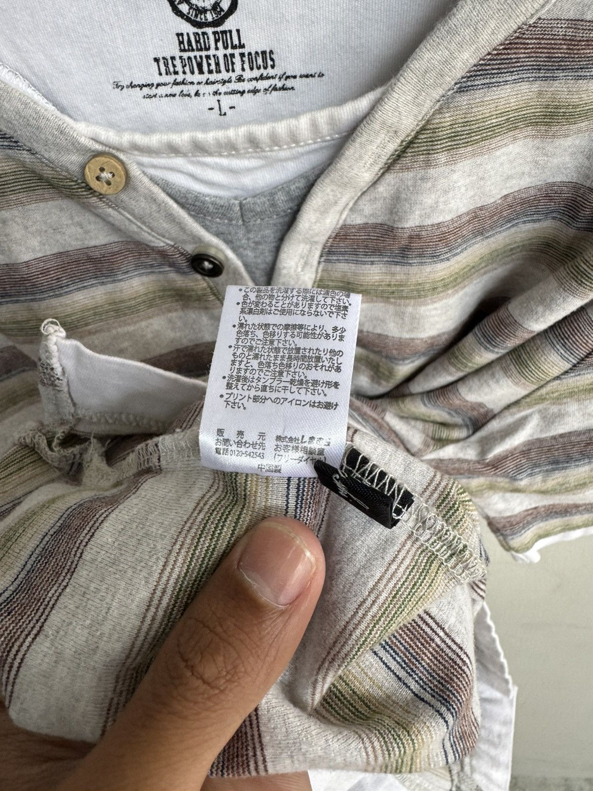 Japanese Brand DOUBLE LAYER STRIPED BY HARD PULL T SHIRT Size US M / EU 48-50 / 2 - 6 Thumbnail