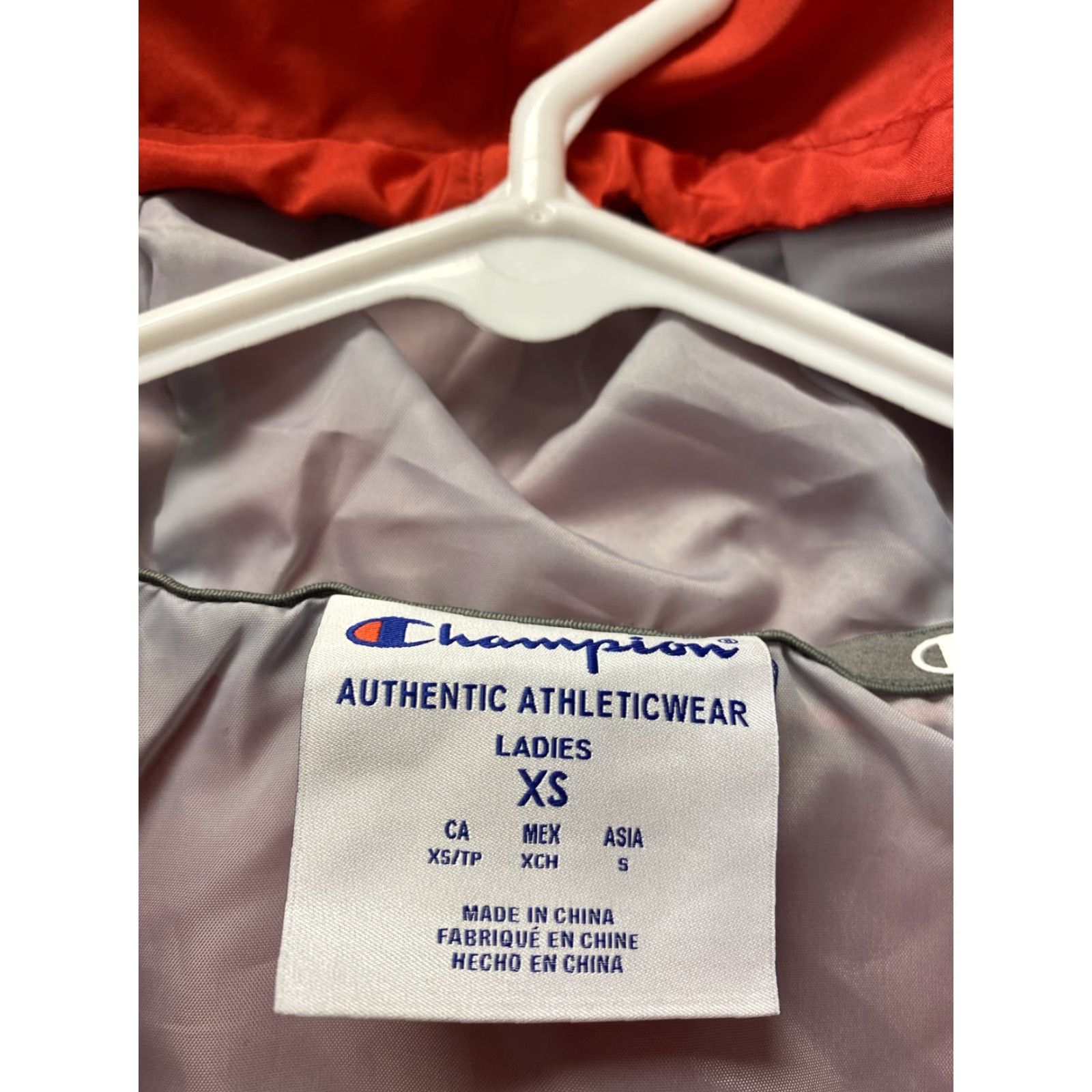 Champion Champion Women's Hoodie Jacket XS Full Zip Logo Red Cotton Blend Activewear Size XS / US 0-2 / IT 36-38 - 4 Thumbnail
