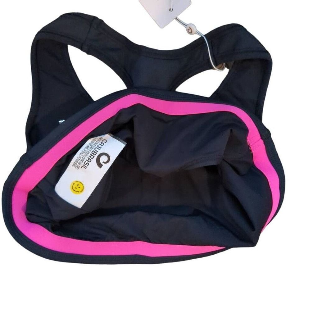 Other Cajubrasil L Athletic Racerback Sport Bra Black Workout Top Size ONE SIZE - 3 Thumbnail