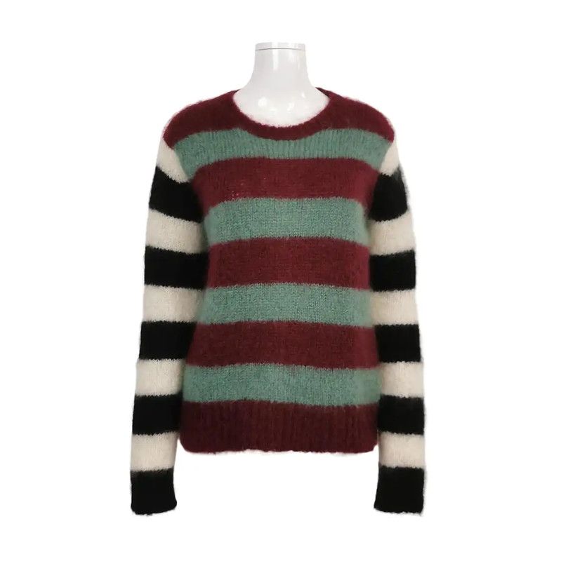 Max Mara MaxMara Striped Mohair Blend Pullover Sweater 0089 Size L / US 10 / IT 46 - 1 Thumbnail