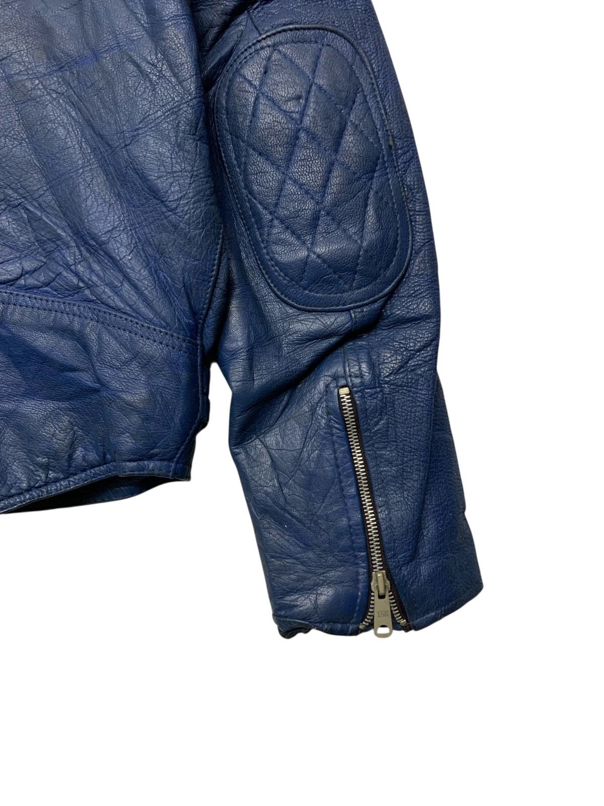 Branded Leather Rare Vintage Waddington Double Collar Blue Leather Jacket Size US M / EU 48-50 / 2 - 8 Thumbnail