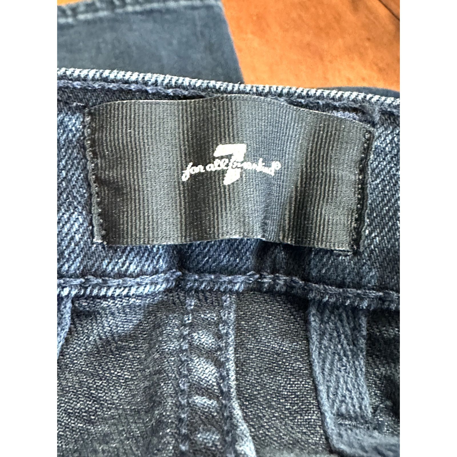 7 For All Mankind 7 For All Mankind Easy Slim Jeans Distressed Denim Blue 29 Size 29" - 7 Thumbnail