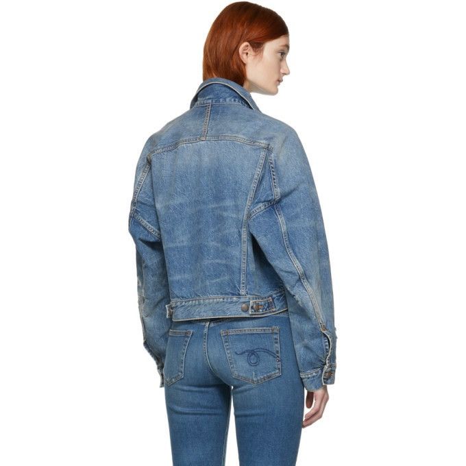 R13 R13 Raglan Denim Jacket Unisex Oversized Trucker Distressed Size US L / EU 52-54 / 3 - 7 Thumbnail