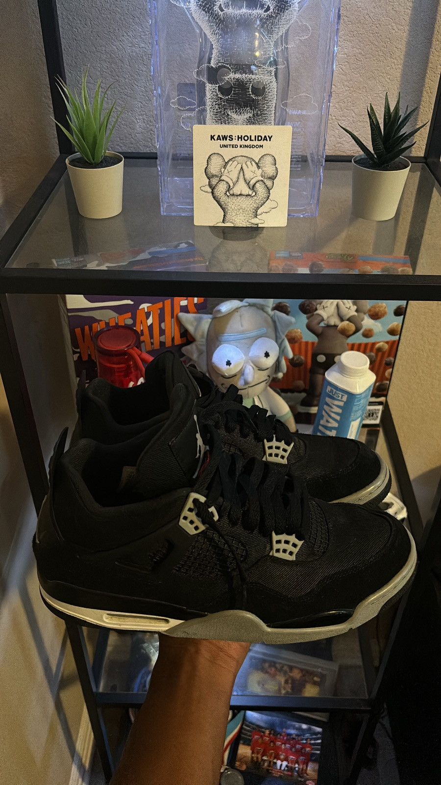 Jordan Brand Jordan 4 Black Canvas Size US 11.5 / EU 44-45 - 3 Thumbnail