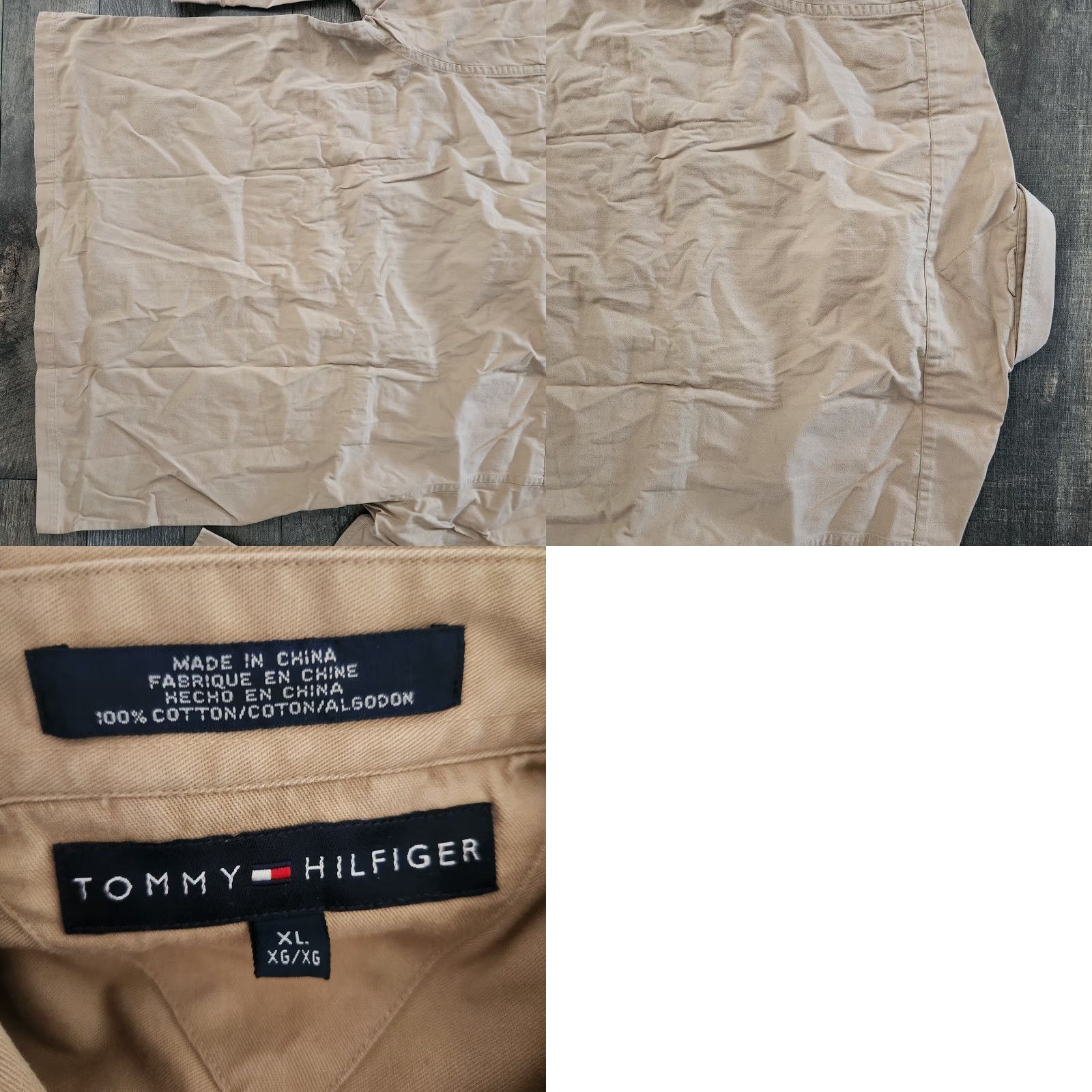 Tommy Hilfiger VINTAGE Tommy Hilfiger Canvas Shirt Outdoors Camping Hunting XL Tan Beige Mens Button-Up Overall Casual Size US XL / EU 56 / 4 - 8 Thumbnail