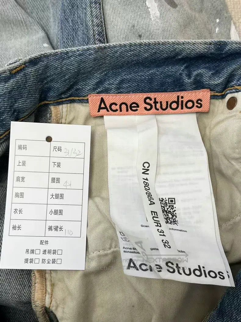 Acne Studios Acne Studios Painted Wide Leg Mid-Rise Relaxed Fit Jeans Size US 31 - 4 Thumbnail