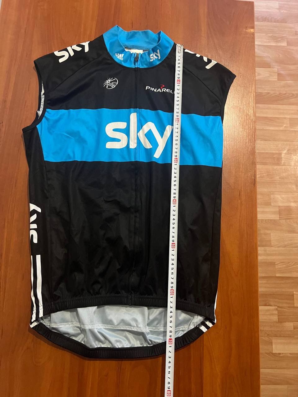 Adidas 2010 ADIDAS PINARELLO SKY CYCLING SLEEVELESS UCI PRO JERSEY Size US XL / EU 56 / 4 - 14 Thumbnail