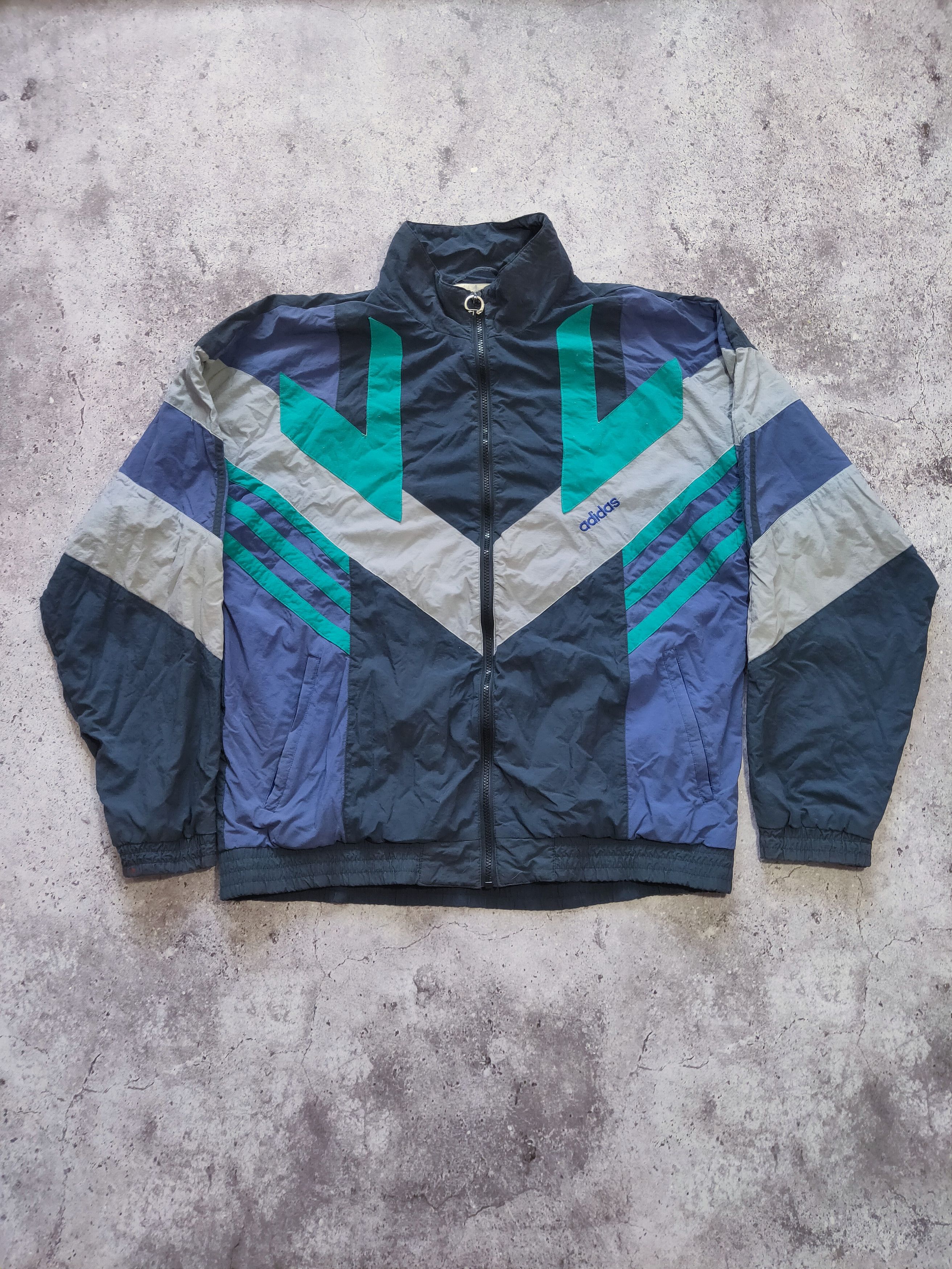 Adidas × Vintage 💥Vintage Adidas 3 Stripes Boxy Track Bomber Jacket 90s Size US L / EU 52-54 / 3 - 1 Thumbnail