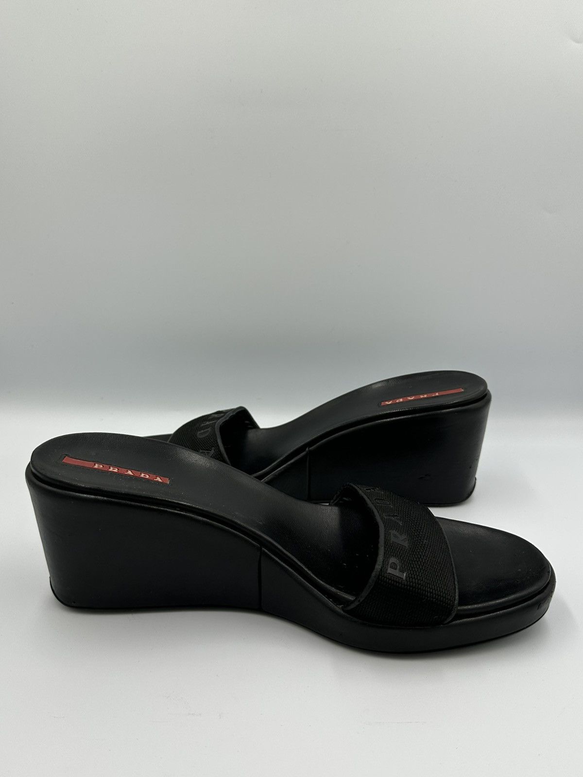 Prada Prada leather wedge sandals with dustbag Size US 8 / IT 38 - 8 Thumbnail