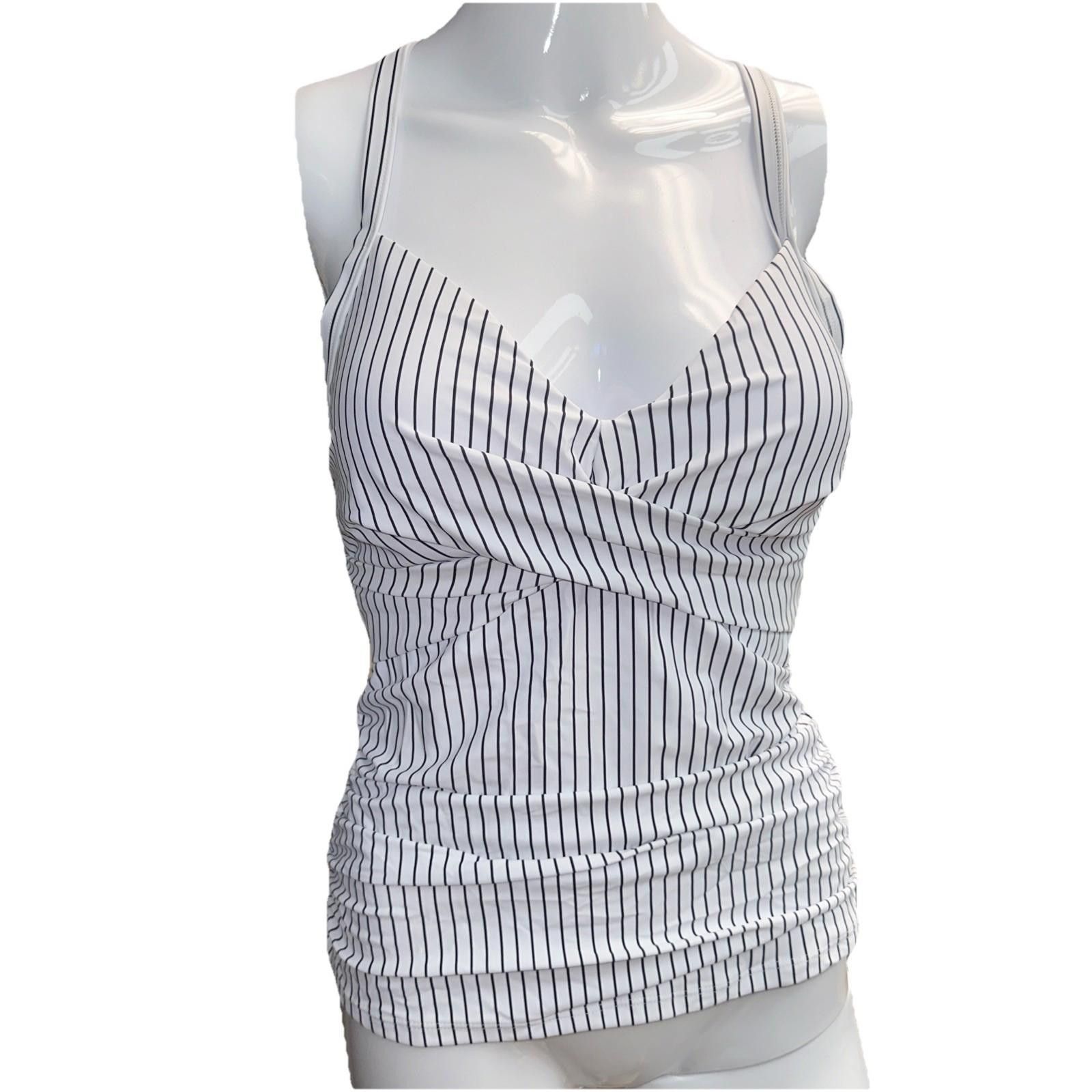 Other B2prity Pen Stripped Black White V Neck Tankini Medium Size ONE SIZE - 1 Thumbnail