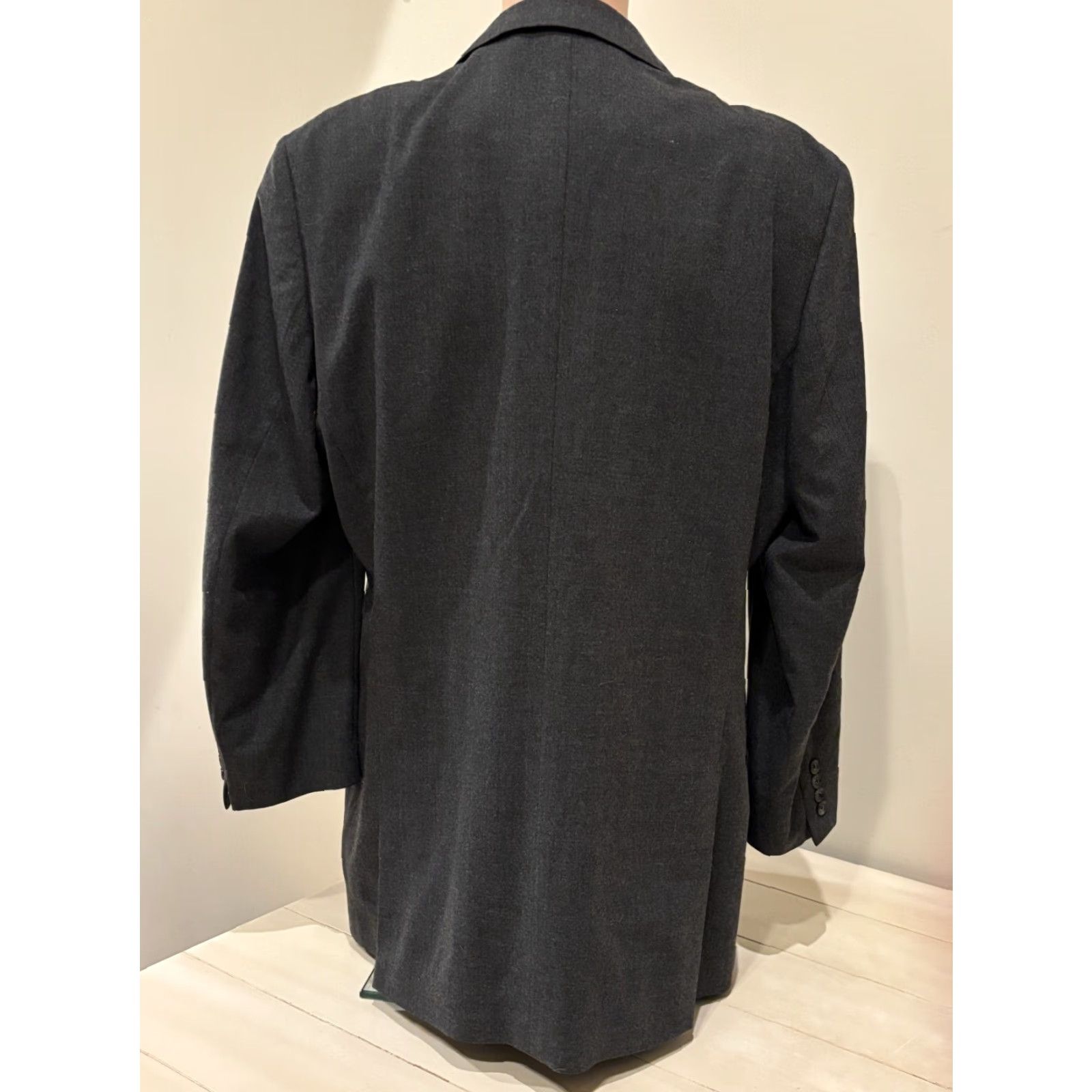 Express Express Mens Two Button Blazer Gray Wool Blend Sport Coat Jacket 46R Regular Modern Mens Blazer Size 46R - 2 Thumbnail