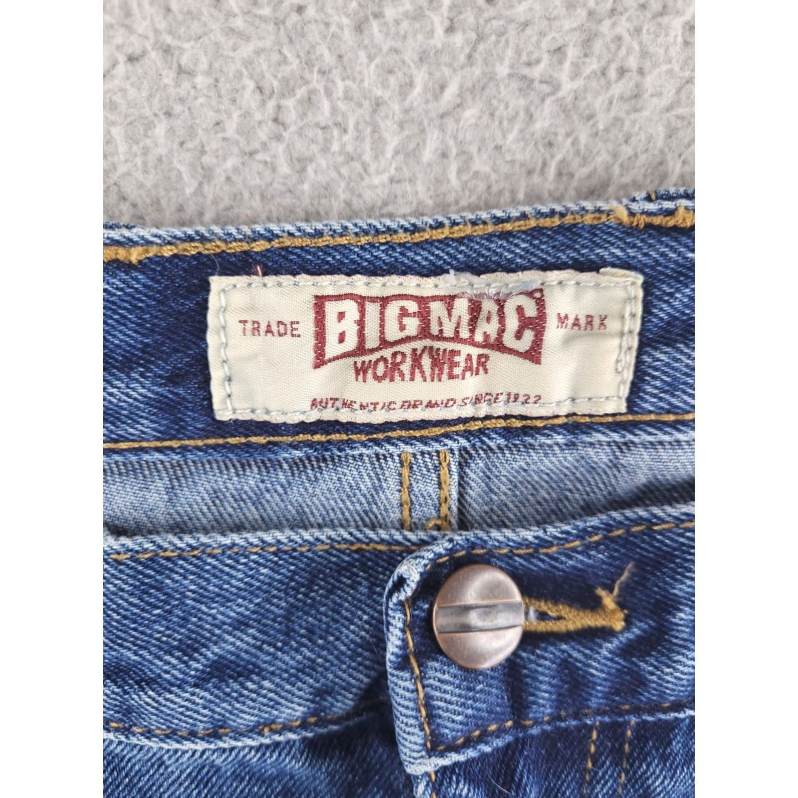 Vintage Big Mac Jeans Mens 40x25 Blue Denim Cropped Cropped Workwear Crop Denim Jeans 40 Mens Blue Size US 40 / EU 56 - 4 Thumbnail
