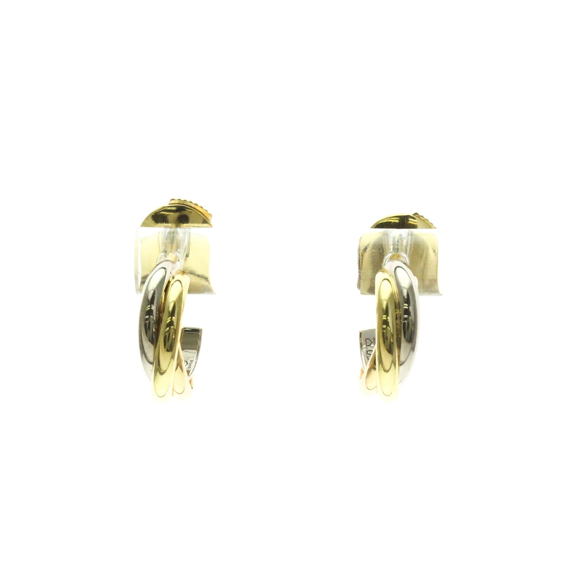 Cartier Cartier Trinity De Cartier No Stone Yellow Gold (18K),Pink Gold (18K),White Gold (18K) Half Hoop Earrings Gold Size ONE SIZE - 1 Thumbnail
