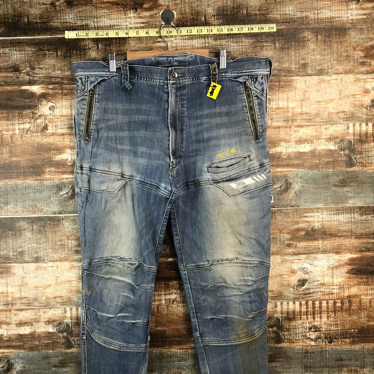 Japanese Brand TORA Blue Distressed Denim Pants #A2080 Size US 37 - 2 Thumbnail