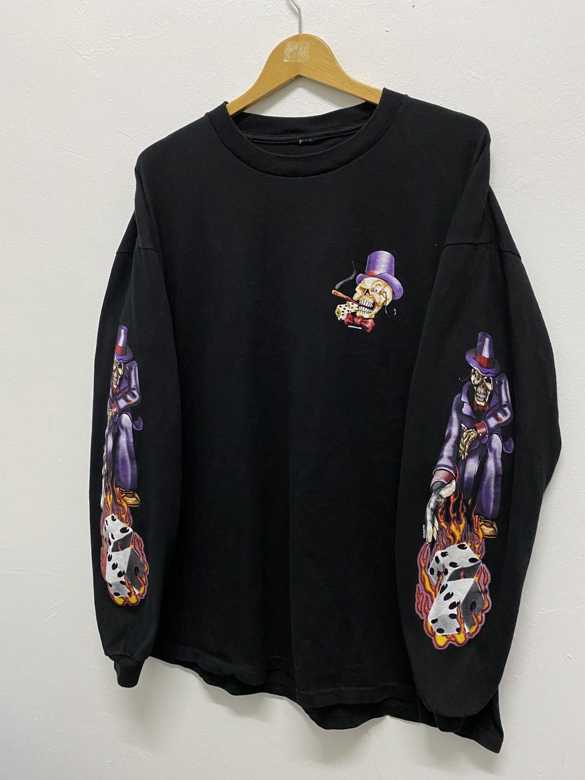 JNCO Vintage Skull Like Jnco Design Long Sleeve Flame Copyrights Size US L / EU 52-54 / 3 - 9 Thumbnail