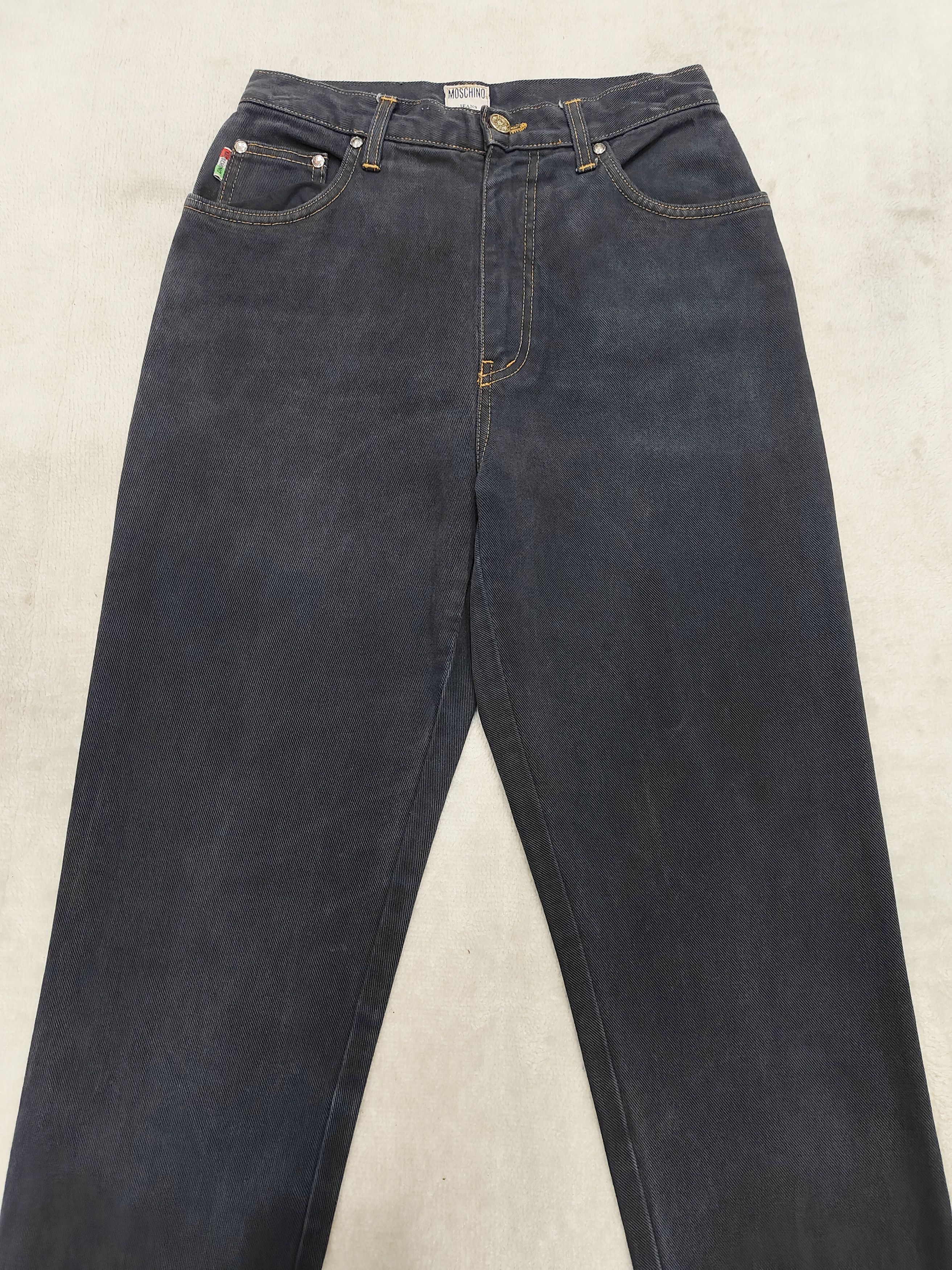 Moschino 90s Moschino🇮🇹 Y2K Peace Symbol Heart Pocket Jeans Size 29" - 6 Thumbnail