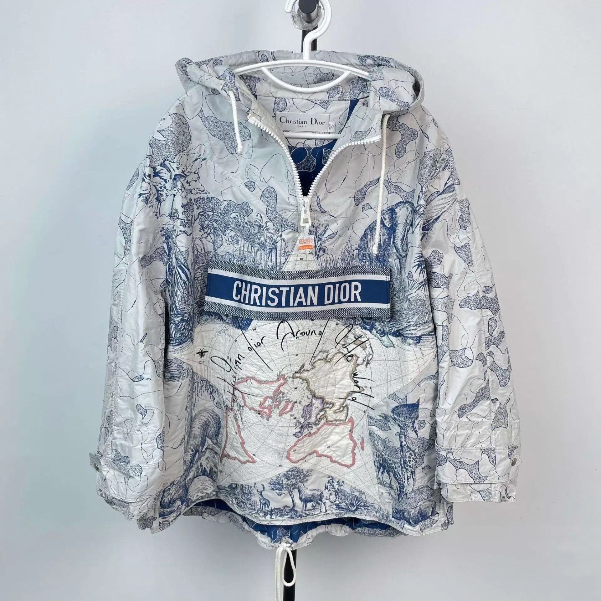 Dior Dior Embroidered Blue Hoodie S Size S / US 4 / IT 40 - 1 Thumbnail