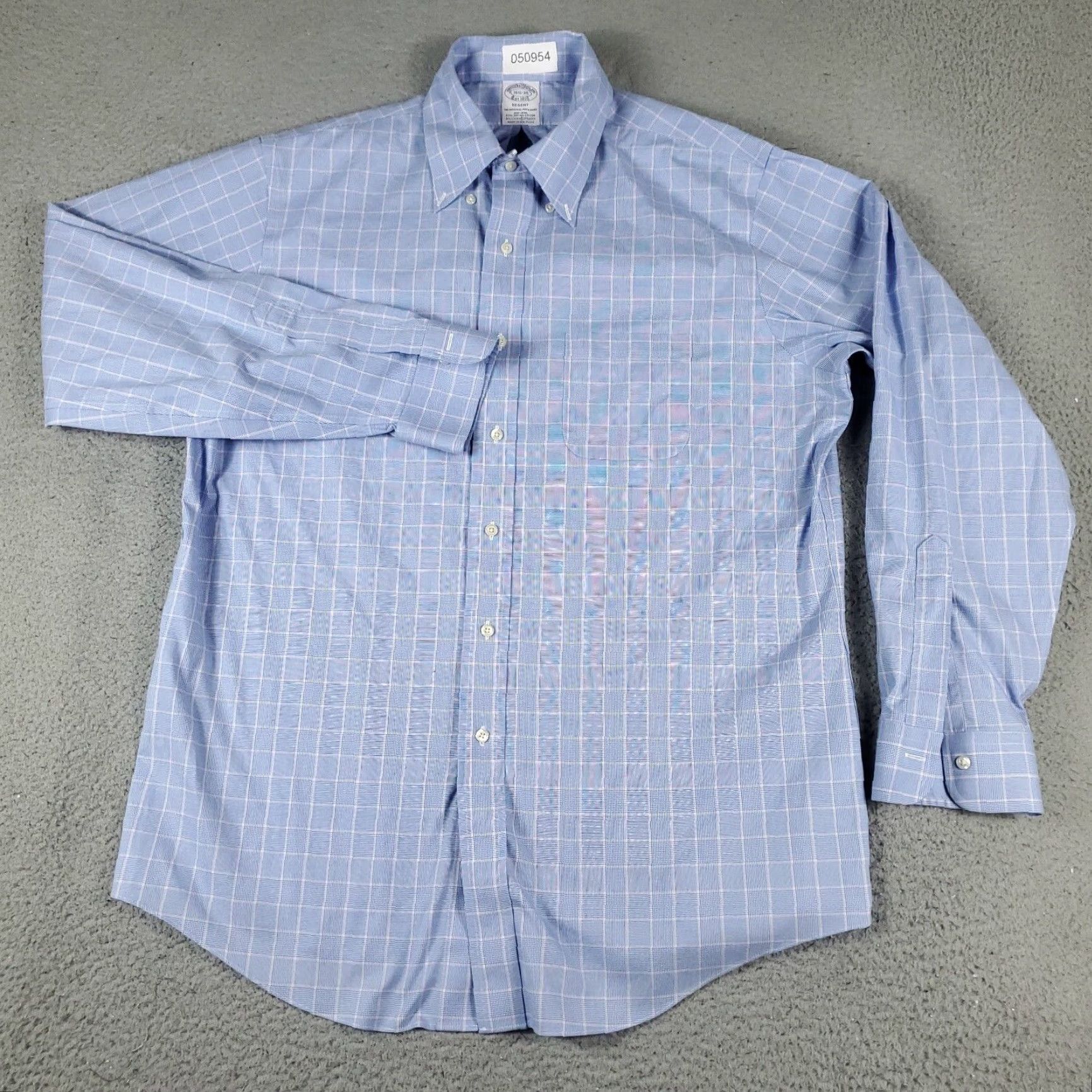 Brooks Brothers Brooks Brothers Shirt Mens 16.5 Blue Plaid Dress Shirt Button-Up Long Sleeve Cotton Non-Iron Mens Size 42R - 2 Thumbnail