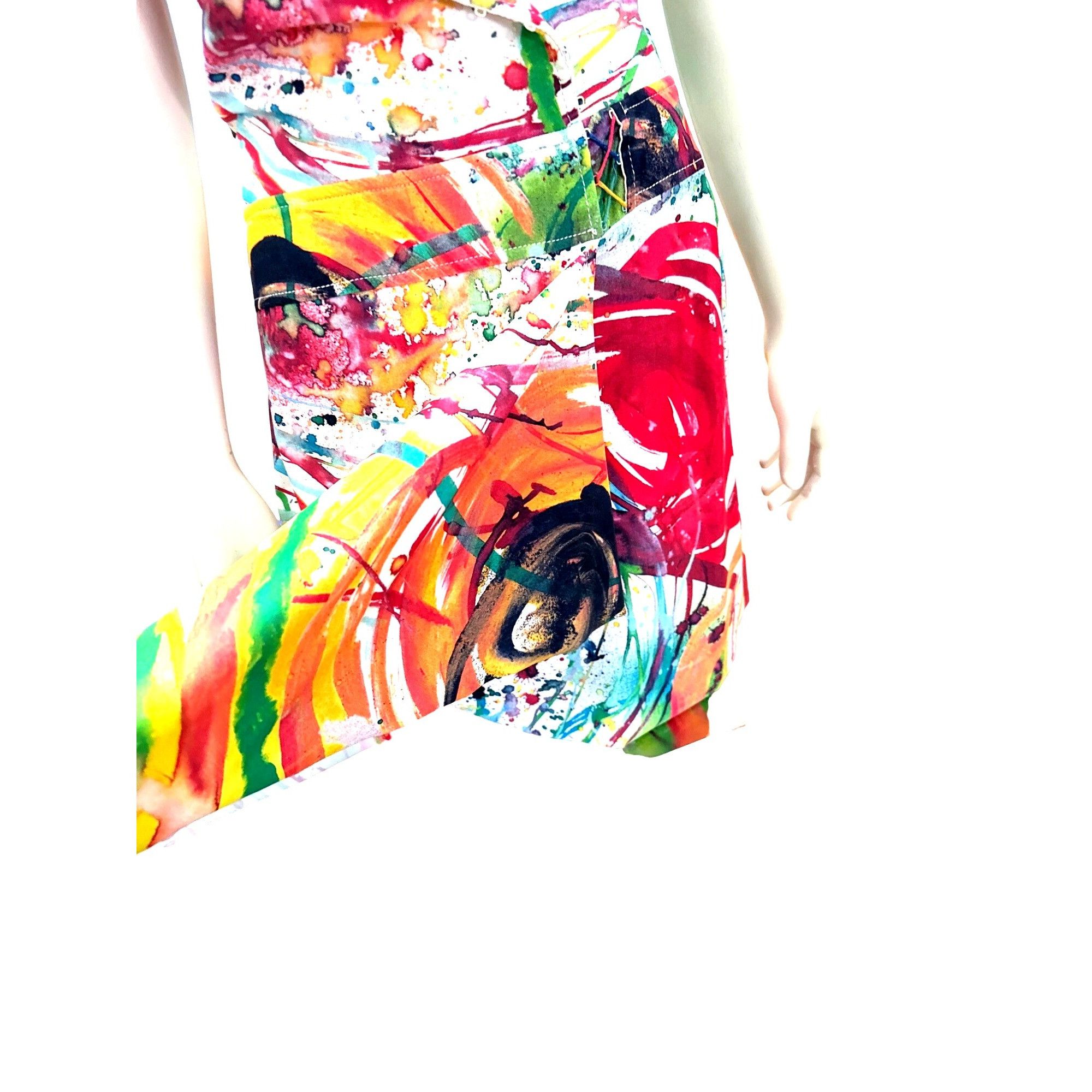Other Albert Makali Multicolor Tie Dye Dacron Asymmetrical Hem Sle Size M / US 6-8 / IT 42-44 - 6 Thumbnail