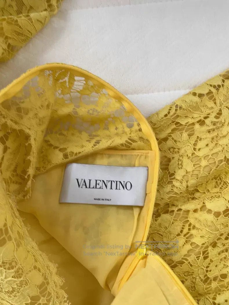 Valentino Valentino Yellow lace dress Size S / US 4 / IT 40 - 3 Thumbnail