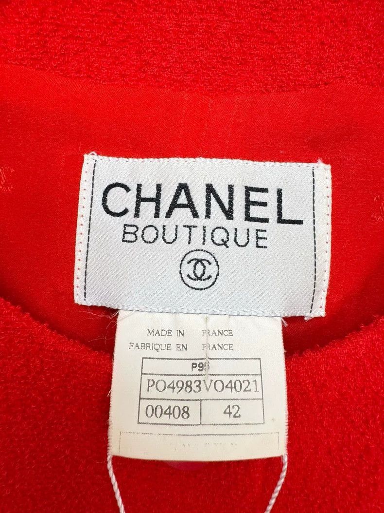 Chanel Chanel Red Short Sleeve Wool Top -2505 Size L / US 10 / IT 46 - 2 Thumbnail