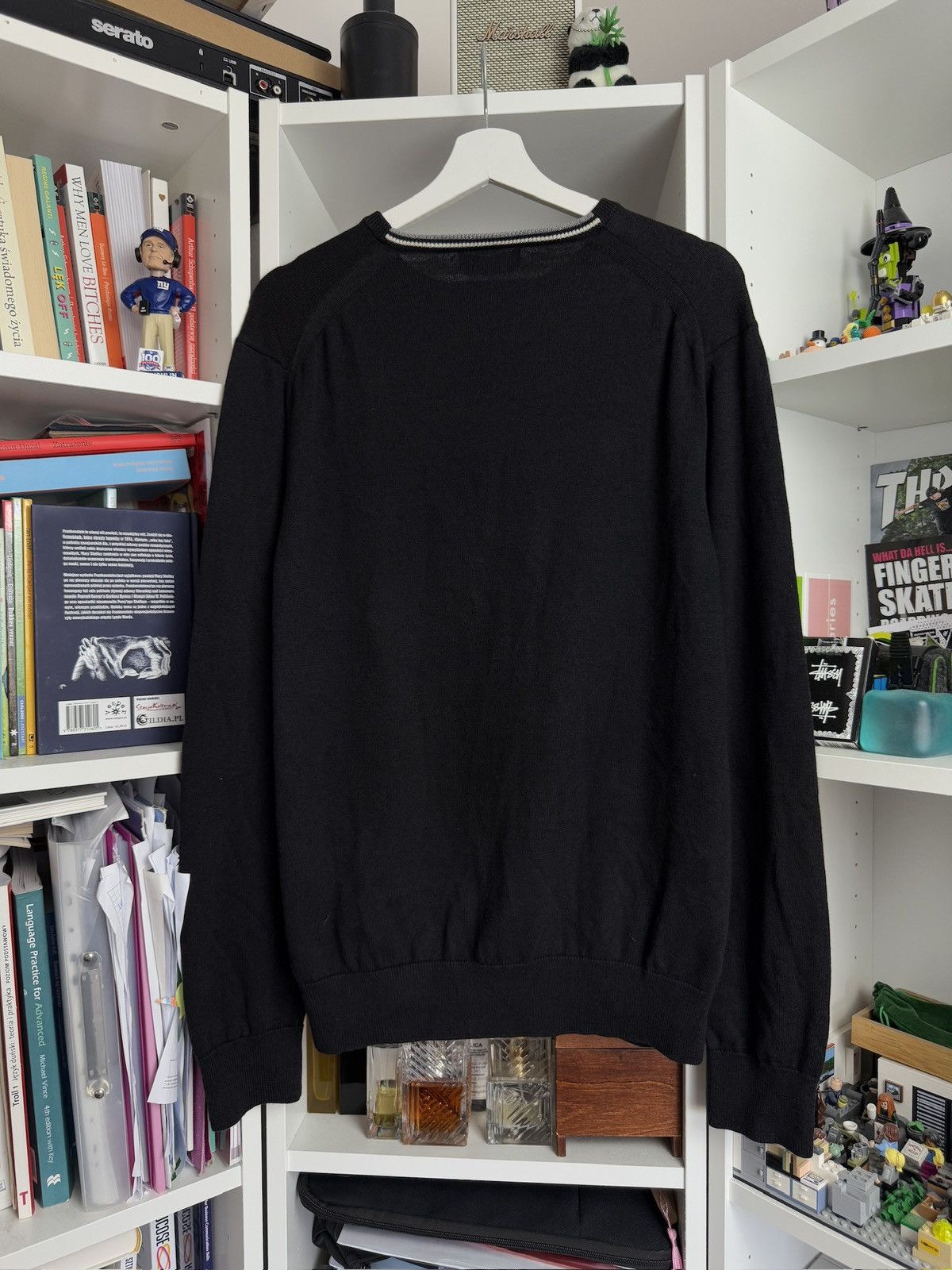 Designer × Fred Perry × Vintage Vintage Fred Perry merino wool black sweater M old money rare Size US L / EU 52-54 / 3 - 2 Thumbnail
