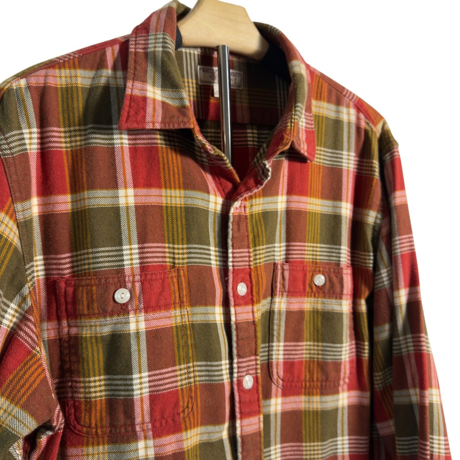 J.Crew Wallace & Barnes J.Crew Flannel Red/Green Plaid Button Up Size US L / EU 52-54 / 3 - 2 Thumbnail
