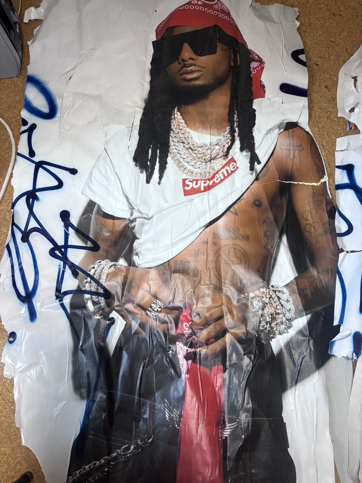 Supreme PLAYBOI CARTI SUPREME (6ft x 4.5ft) POSTER Size 46 - 5 Thumbnail