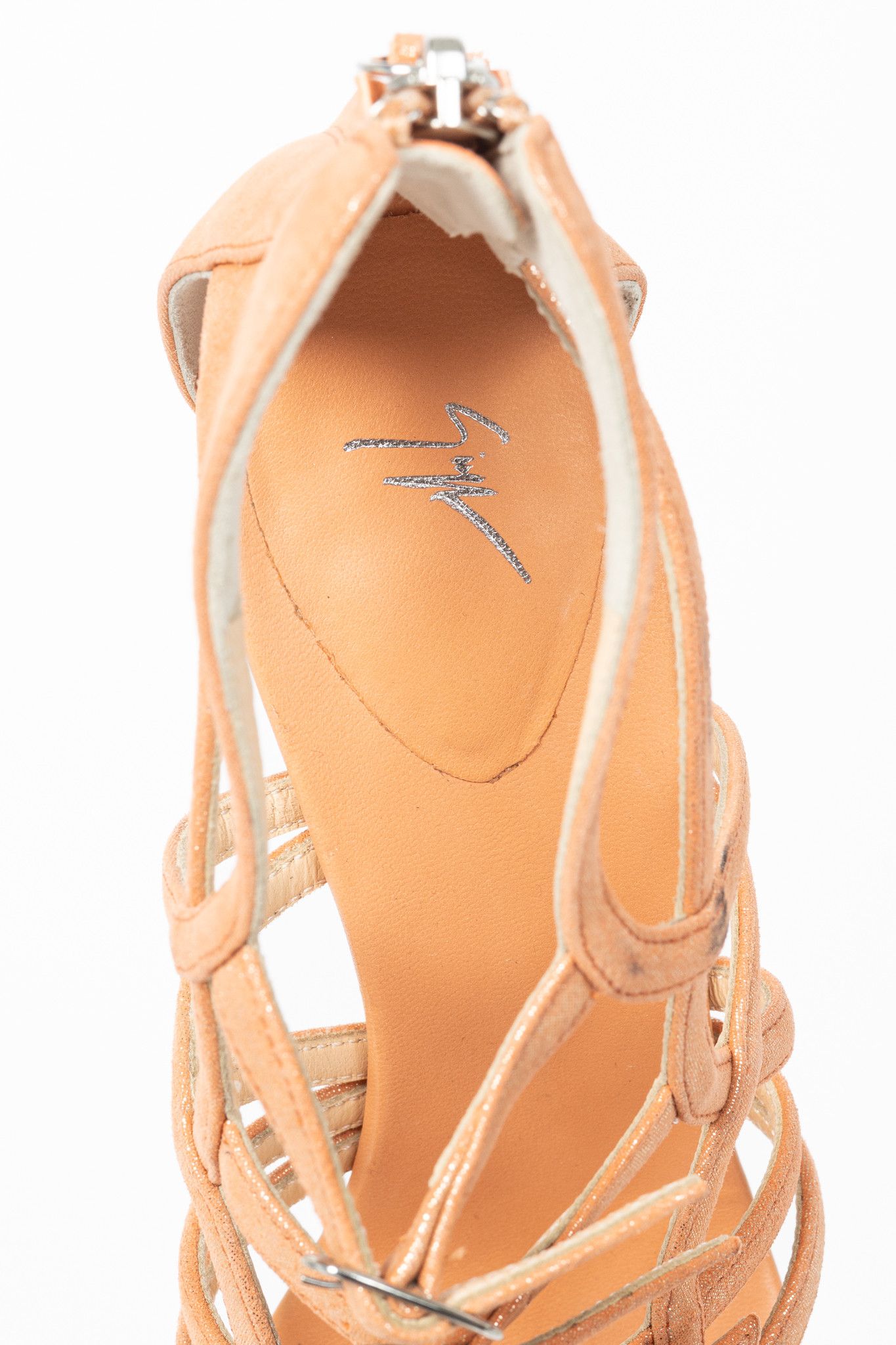 Giuseppe Zanotti Giuseppe Zanotti Metallic Coral Suede Strappy Sandals Size US 5.5 / IT 35.5 - 10 Thumbnail