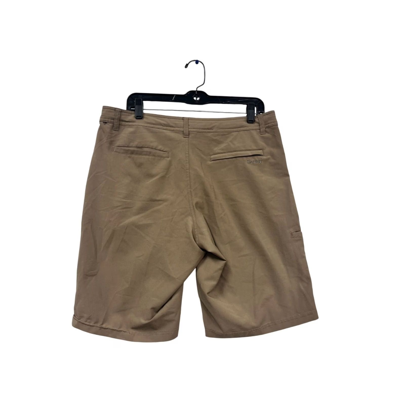 Vintage DaHui Khaki Performance Shorts Mens 34 Regular Flat Front 10in Inseam Polyester Spandex Khaki Vintage No Size US 34 / EU 50 - 2 Thumbnail