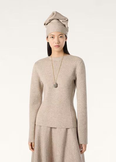 Loro Piana os11x0326 FAQ9064 Willow Crewneck Sweater in Quinoa Cream Size XS / US 0-2 / IT 36-38 - 4 Thumbnail