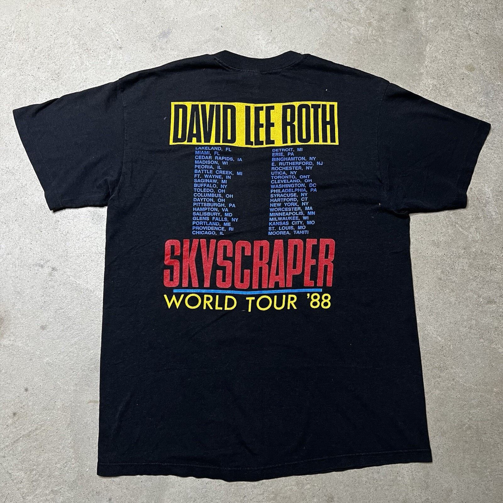 Vintage Vtg 1988 David Lee Roth Skyscraper Rock Concert Tour T-Shirt Size US M / EU 48-50 / 2 - 6 Thumbnail
