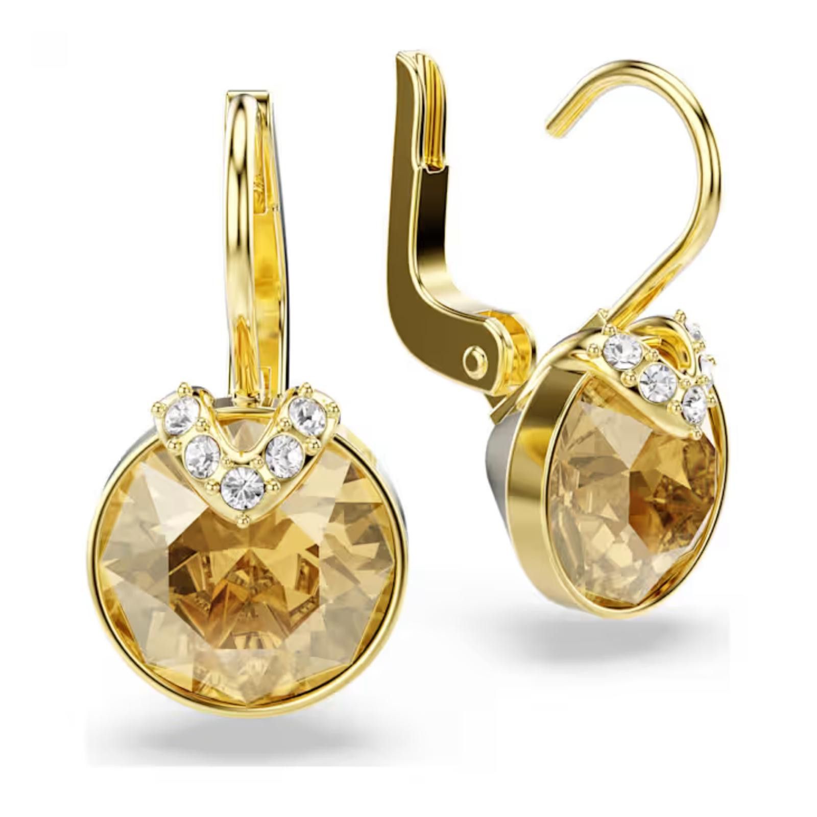 Swarovski Swarovski Bella V Drop Earrings – Round Cut Gold-Tone Plated Size ONE SIZE - 5 Thumbnail