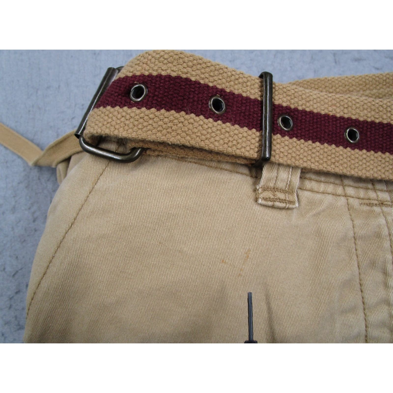 Vintage VINTAGE Aéropostale Cargo Shorts Mens 36 Beige Belted 11" Drawstring Pockets 100% Cotton Size US 36 / EU 52 - 4 Thumbnail