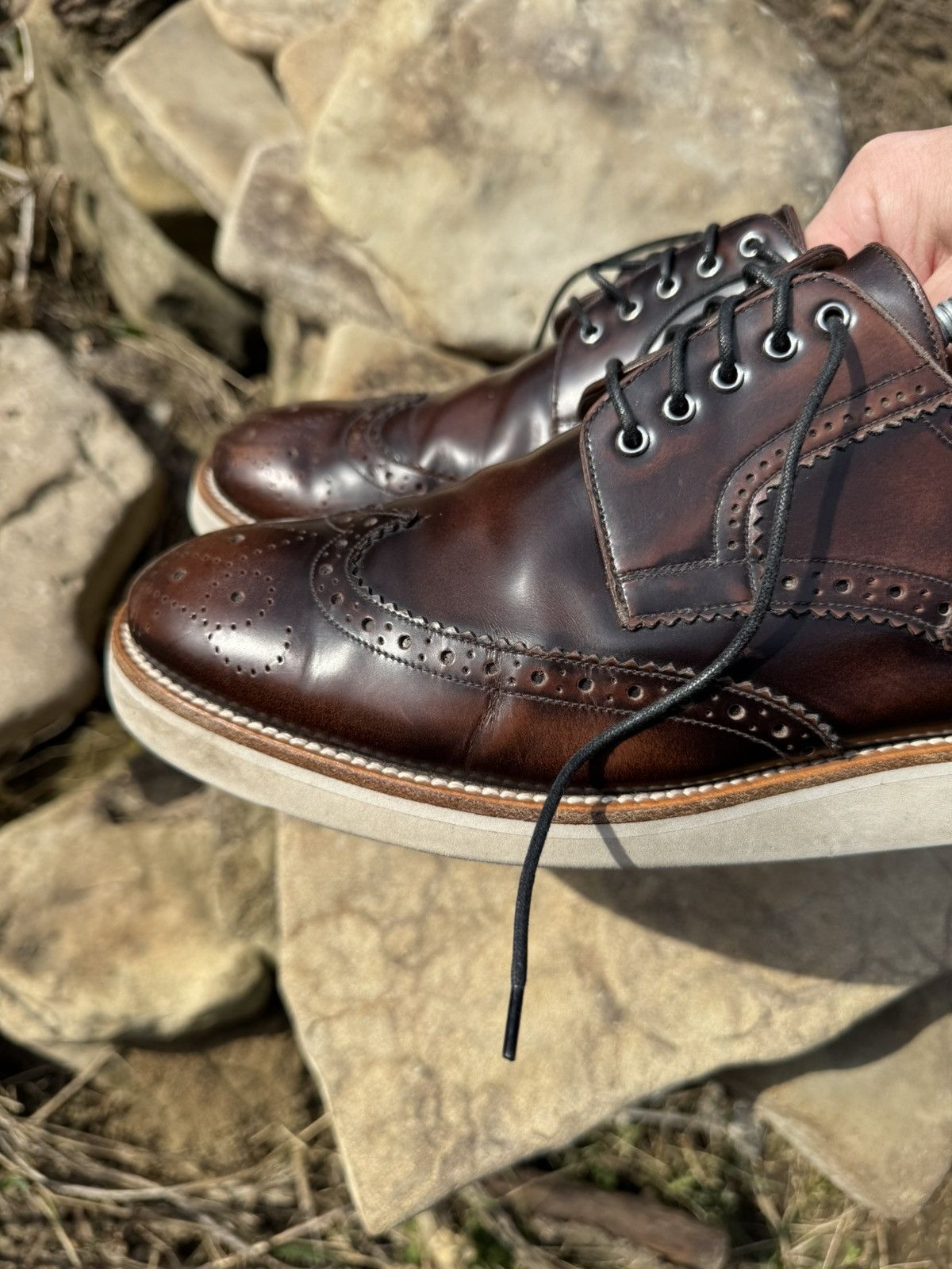 Bally Bally Codrik Wingtip Darby Lace Up Brogue Shoes Size US 9 / EU 42 - 9 Thumbnail