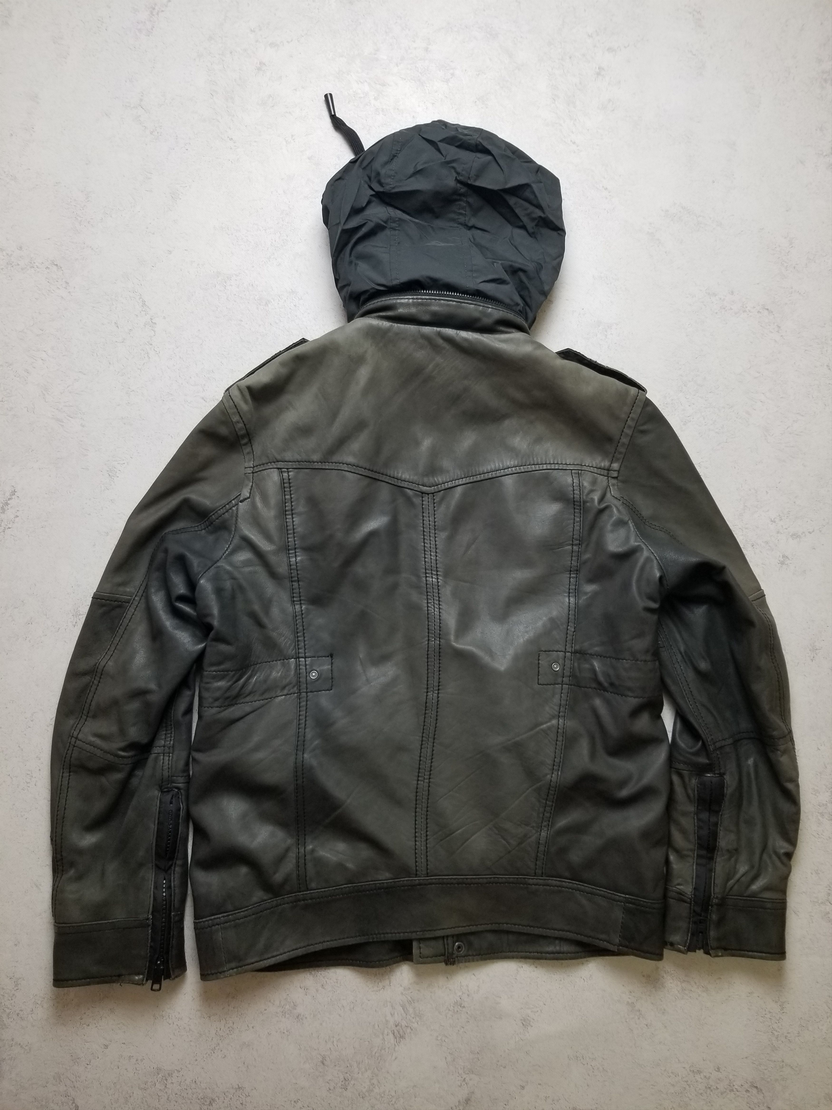Diesel Diesel 100% Lamb Leather Biker Moto Style Hoodie Jacket Size US L / EU 52-54 / 3 - 3 Thumbnail