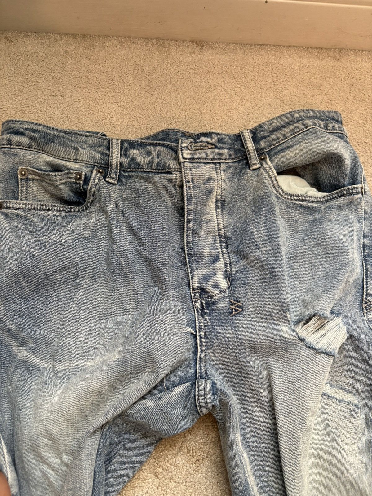 Ksubi Ksubi Chitch Punk Blue Thrashed Denim Size US 33 - 5 Thumbnail