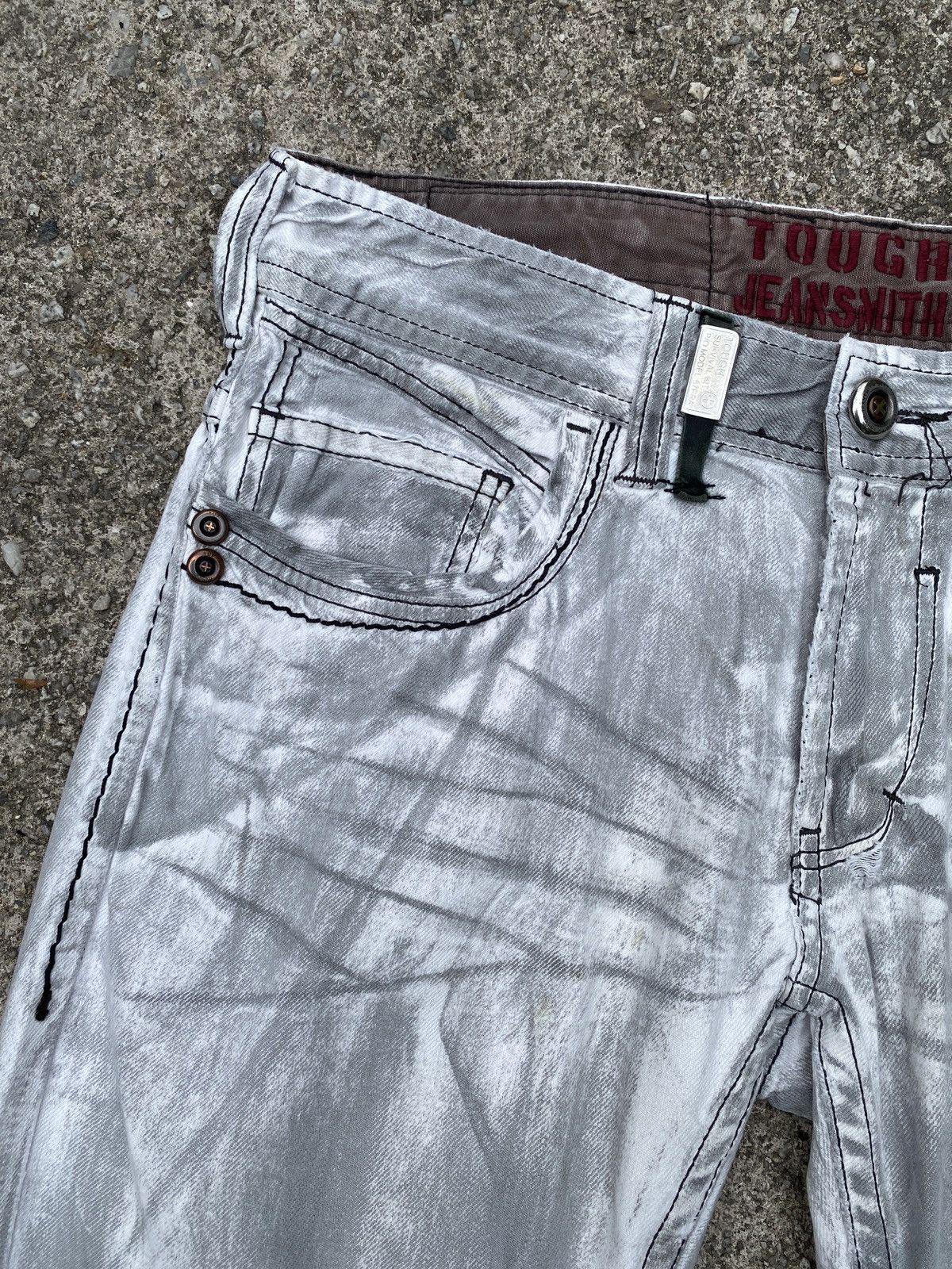 Japanese Brand × Tornado Mart 1990s - Tough Jeansmith Distressed Claws Mark Design Jeans Size US 32 / EU 48 - 8 Thumbnail